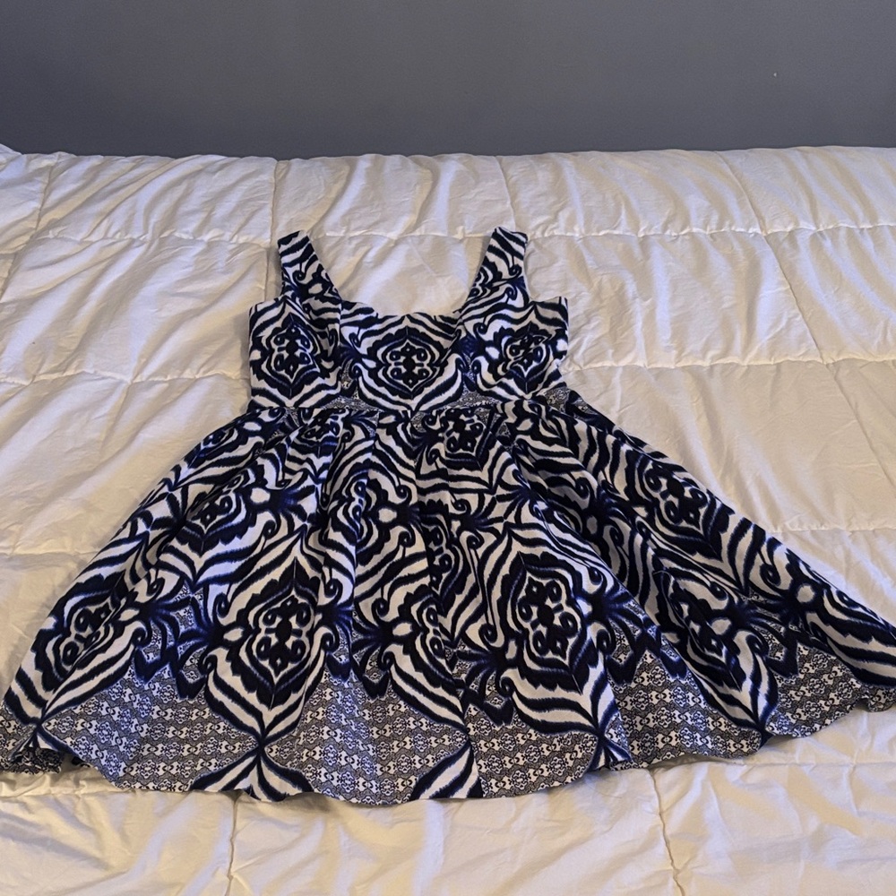 Navy and White Dress